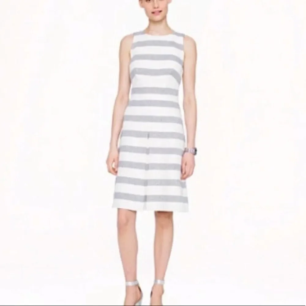 J. Crew Striped Basket Weave Dress